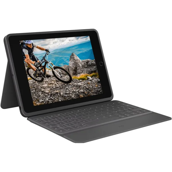 Apple iPad 10,2" (256 GB) Generalüberholt, Tablet-PC (grau, Inkl. Logitech Rugged Folio DE (schwarz))