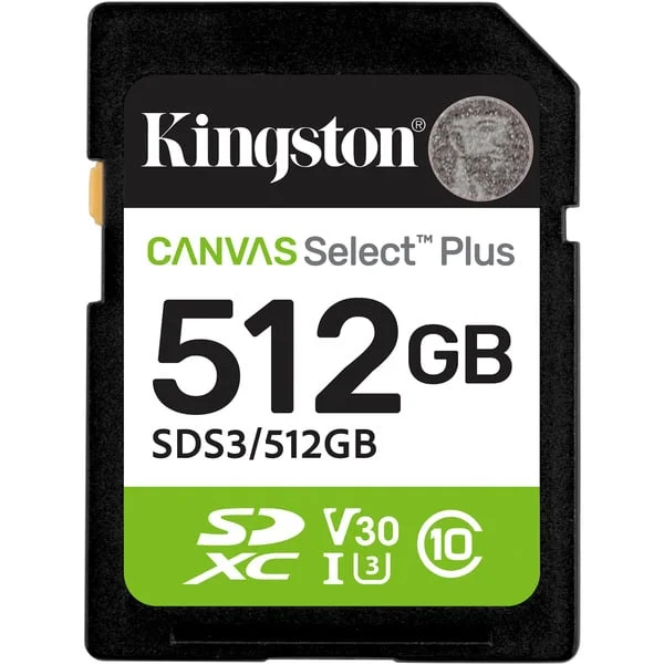 Kingston Canvas Select Plus 512 GB SDXC, Speicherkarte (UHS-I U3, Class 10, V30)