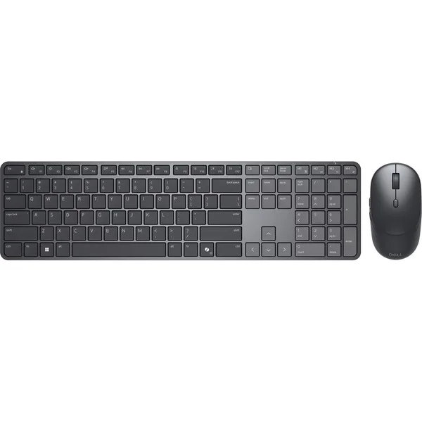 Dell Pro 7 ultraflache Tastatur und Maus (KM726), Desktop-Set (schwarz, DE-Layout, Scherenmechanik)