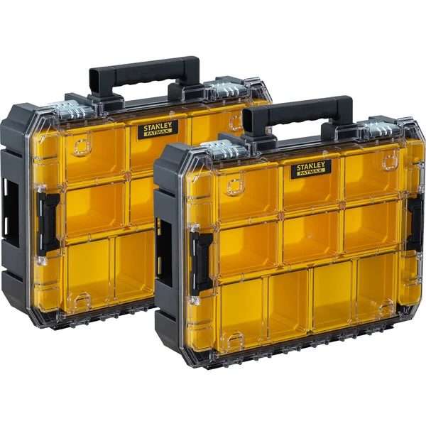 Stanley PRO-STACK Organizer Duo-Pack, Werkzeugkiste (schwarz/transparent, 2 Stück)