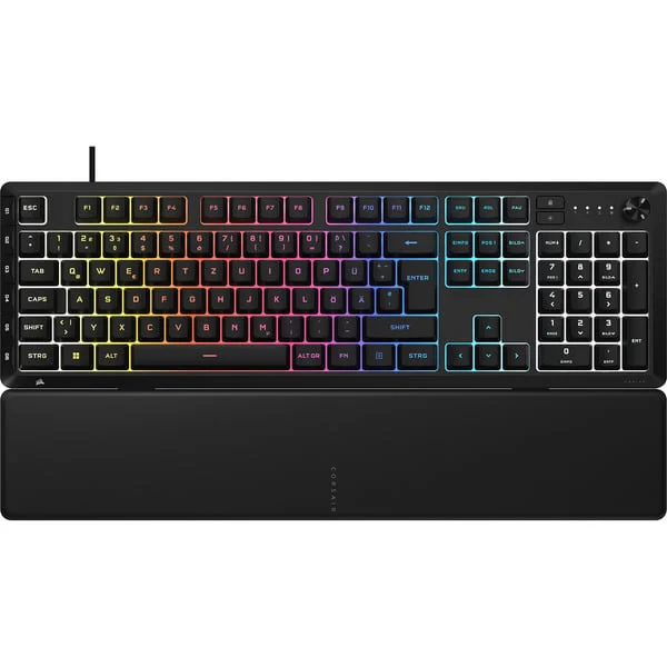 Corsair SKIFF 100 PLUS, Gaming-Tastatur (schwarz, DE-Layout, Rubberdome)