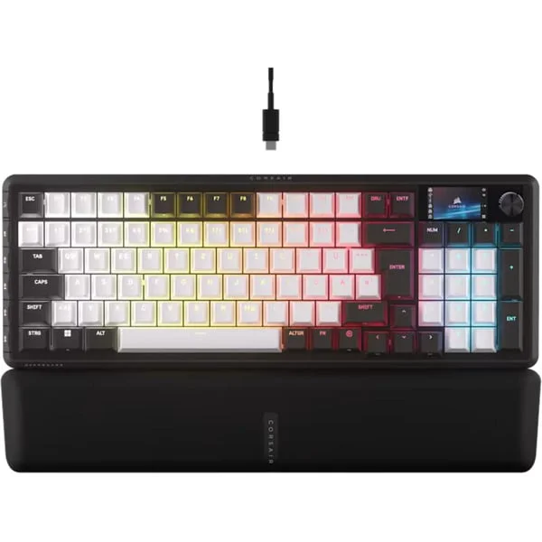 Corsair Vanguard 96, Gaming-Tastatur (schwarz/weiß, DE-Layout, Corsair MLX Plasma)