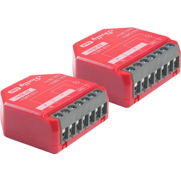 Shelly 1PM Gen4, Relais (rot, 2er Pack)