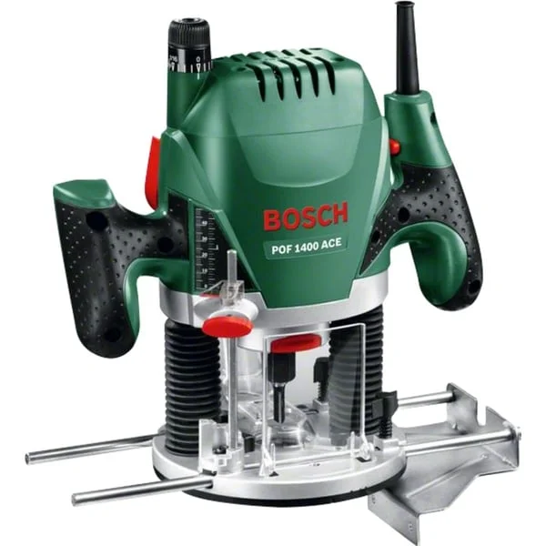 Bosch Heimwerken & Garten Oberfräse POF 1400 ACE (grün/schwarz, 1.400 Watt, Koffer)