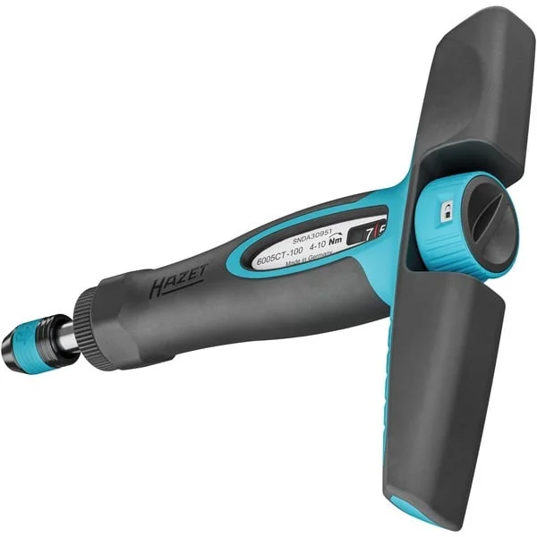 Hazet Drehmoment-Schraubendreher 6005CT-100 (schwarz/blau, 4 - 10 Nm Nm, 1/4" Bitaufnahme, Quergriff)