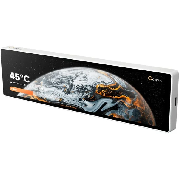 Ocypus Sigma ES916, Monitor (23.3 cm (9.16 Zoll), weiß, Einbau im PC-Gehäuse oder als eigenständiger Desktop-Monitor.)