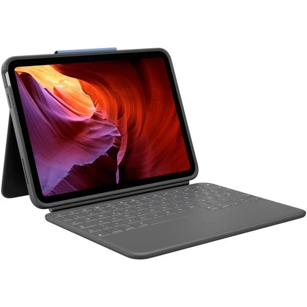 Logitech Rugged Folio, Tastatur (schwarz, DE-Layout, für iPad 10. Generation)