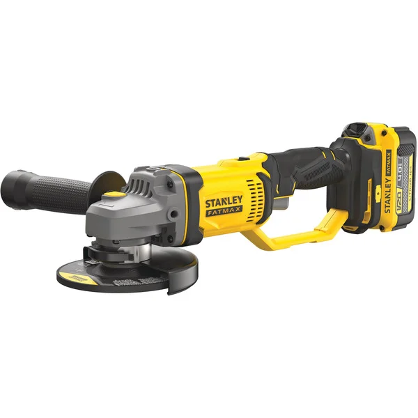 Stanley Akku-Winkelschleifer (SFMCG400M2K-QW), 18Volt (schwarz/gelb, 2x Li-Ion-Akku 4,0Ah, in Koffer)