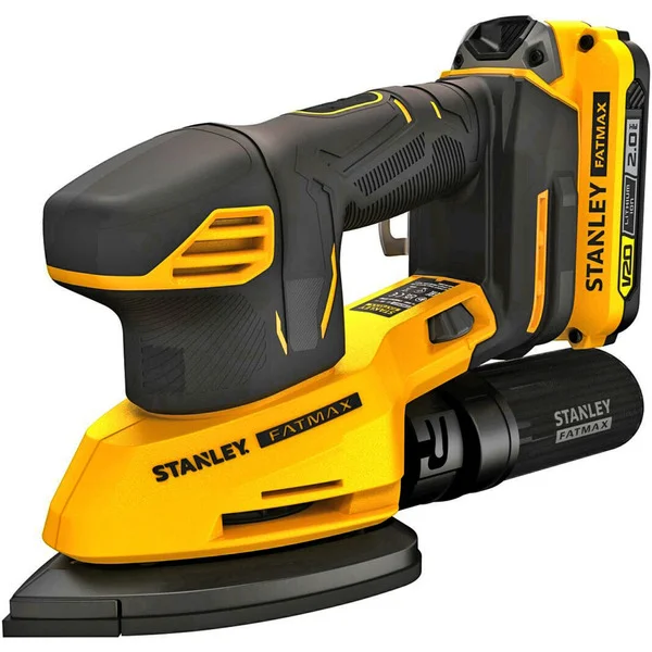 Stanley Akku-Deltaschleifer (SFMCW221D1S-QW), 18Volt (schwarz/gelb, Li-Ion-Akku 2,0Ah, in Softbag)