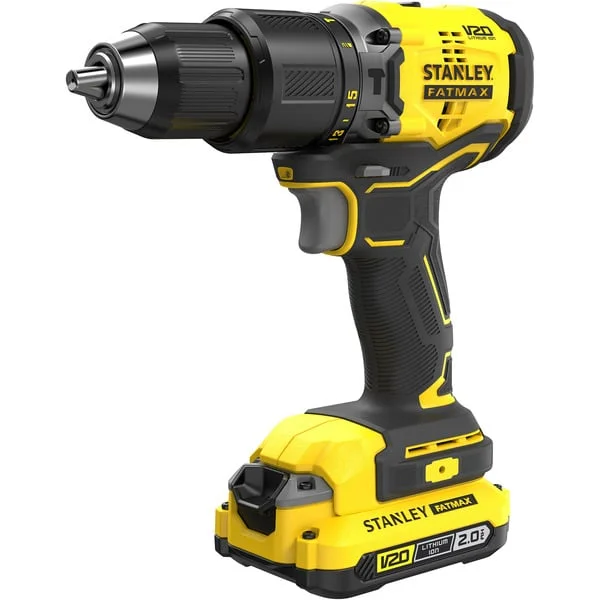 Stanley V20 Akku-Schlagbohrschrauber.(SFMCD715D2K-QW), 18Volt (schwarz/gelb, 2x Li-Ion-Akku 2,0Ah, in Koffer)