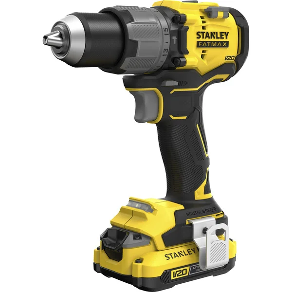 Stanley Bürstenloser Premium Schlagbohrschrauber.(SFMCD726D2K-QW), 18Volt (schwarz/gelb, Li-Ion-Akku 2,0Ah, in Koffer)