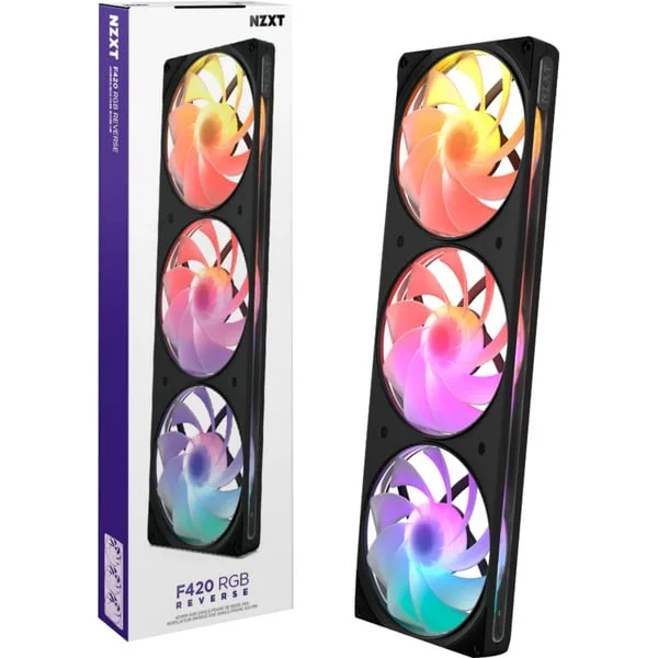 NZXT F420 RGB, Gehäuselüfter (schwarz, Reverse, 420 mm)