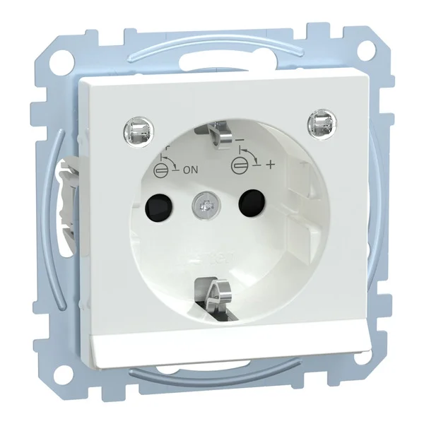 Merten Schutzkontakt-Steckdose mit Lichtauslösung und LED-Beleuchtung, Typ MEG2304-0325 (weiß (glänzend), Retail)