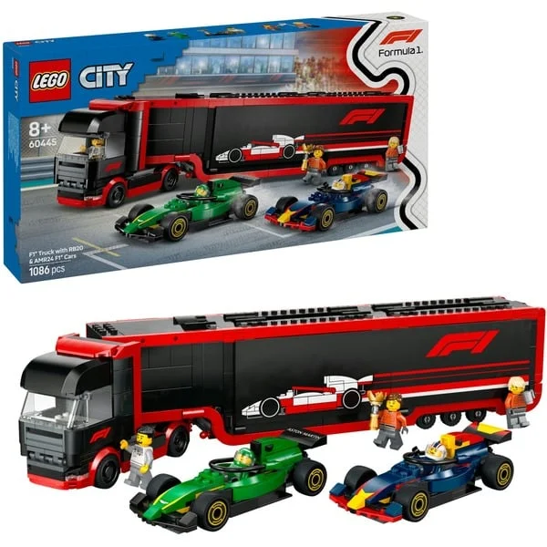 LEGO 60445 City F1 Transporter mit RB20 & AMR24 F1 Rennautos, Konstruktionsspielzeug