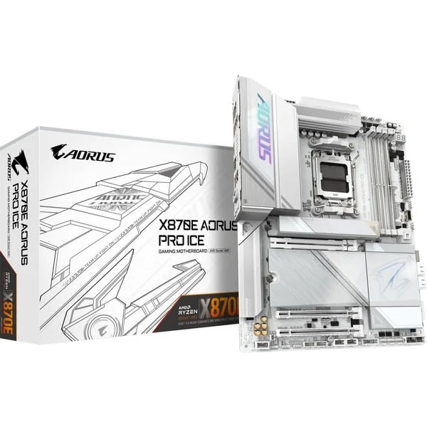 GIGABYTE X870E AORUS PRO ICE, Mainboard (silber/weiß)