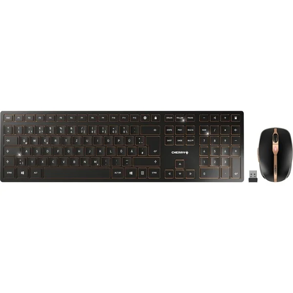 CHERRY DW 9100 SLIM, Desktop-Set (schwarz/bronze, DE-Layout, Cherry SX-Scherentechnologie)