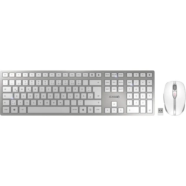 CHERRY DW 9100 SLIM, Desktop-Set (weiß/silber, DE-Layout, Cherry SX-Scherentechnologie)