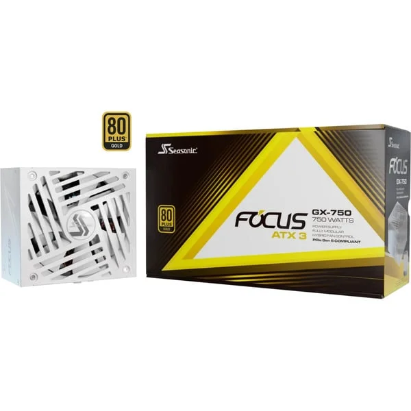 Seasonic FOCUS GX-750 V4 ATX3.1 White Edition, PC-Netzteil (weiß, 1x 12VHPWR, 2x PCIe, Kabel-Management, 750 Watt)