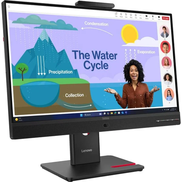 Lenovo ThinkVision T24D-4v, LED-Monitor (61 cm (23.8 Zoll), schwarz, FullHD, IPS, Webcam, Mikrofon, 120Hz Panel)
