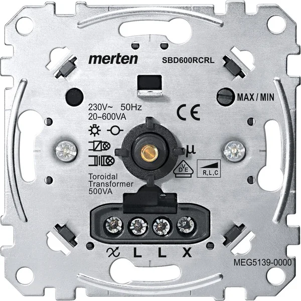 Merten Universal-Drehdimmer-Einsatz 20 bis 600 Watt/Voltampere MEG5139-0000 (Retail)