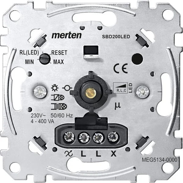 Merten Universal-Drehdimmer-Einsatz für LED-Lampen Typ MEG5134-0000, Unterputz, 230 Volt (Retail)