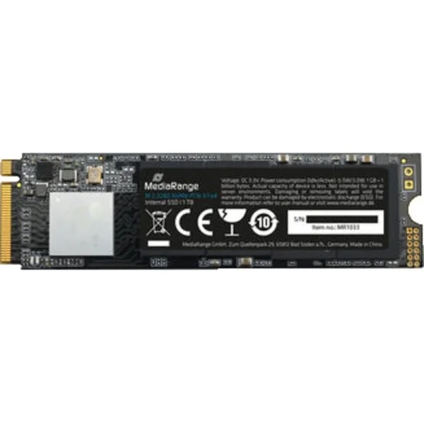 MediaRange MR1033 1TB, SSD (schwarz, PCie 3.1 x4 (20Gb/s), NVMe, M.2 2280, intern)