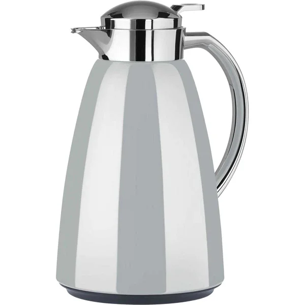 Emsa CAMPO Isolierkanne, 1 Liter (hellgrau/edelstahl, QUICK TIP Verschluss)
