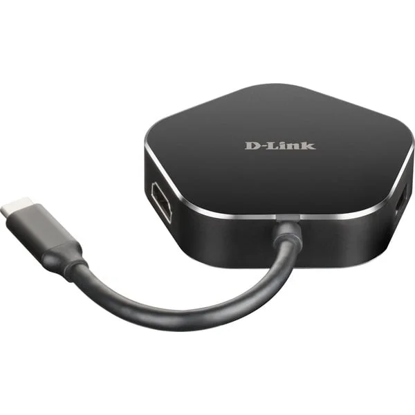 D-Link DUB-M420 4‑in‑1 USB‑C Hub mit HDMI/USB‑C Ladeanschluss, USB-Hub (schwarz/silber)