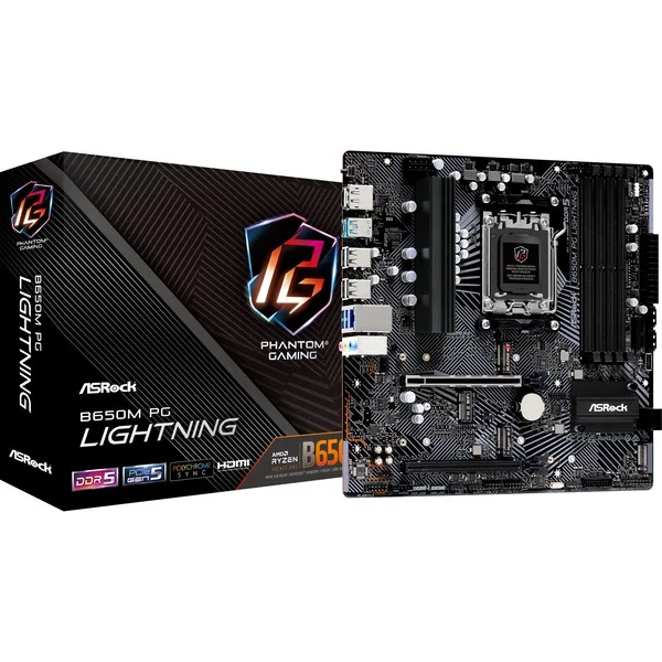 ASRock B650M PG LIGHTNING, Mainboard (schwarz/grau)