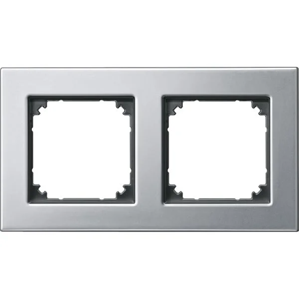 Merten Metallrahmen zweifach waagerecht und senkrecht Montage Typ 475260 (platin, Retail)