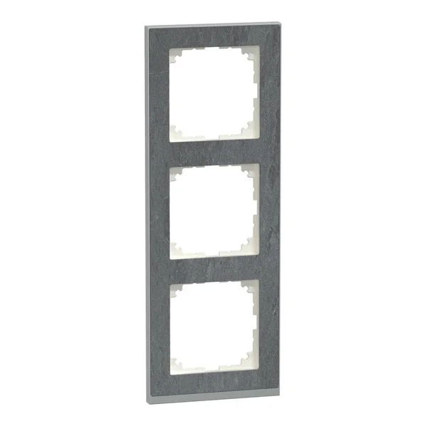 Merten Decor-Rahmen dreifach mit Montagerichtung horizontal und vertikal, Kunststoff, matt (schiefer, Retail)