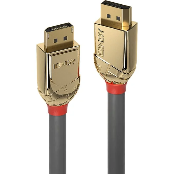 Lindy DisplayPort 1.4 Kabel, Gold Line (grau, 3m)