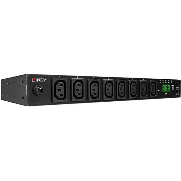 Lindy IPower Switch Classic 8 (32657), Steckdosenleiste (schwarz, Energiemanagement für bis zu 8 Geräte)
