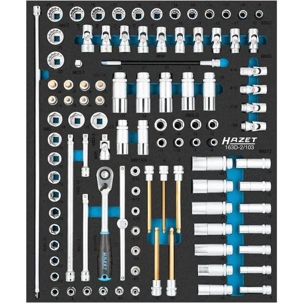 Hazet Steckschlüssel-Satz 163D-2/103, Größe 1/2++ (103-teilig, mit HiPer Umschalt-Knarre 3/8")