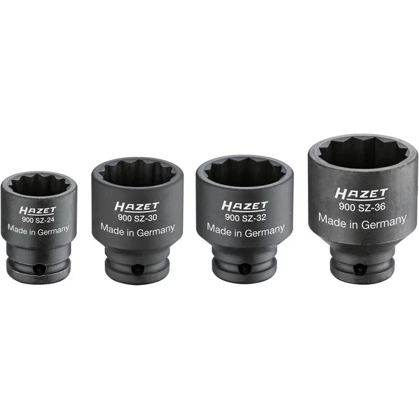 Hazet 1/2" Antriebs-, Gelenk-, Achswellen-Satz (900SZ/4), Steckschlüssel (schwarz, 4-teilig, Doppelsechskant)