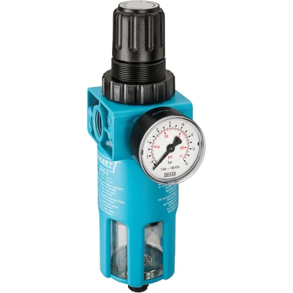 Hazet Filterdruckminderer 9070-5, Wartungseinheit (blau/schwarz, Filterdruckminderer und Manometer)
