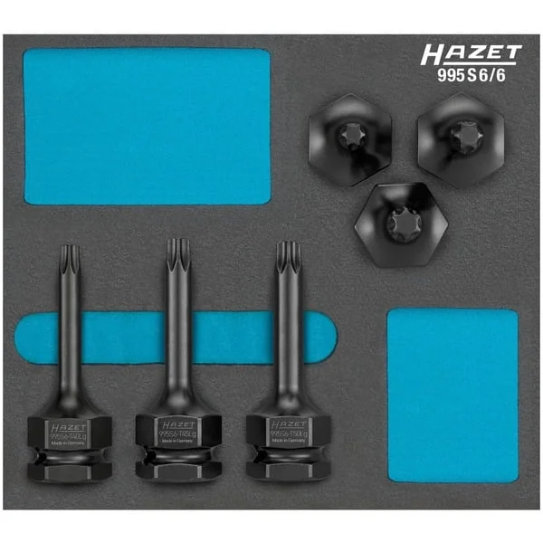Hazet Kraft-Steckschlüsseleinsatz-Satz 995S6/6 (6-teilig, für Schlag- & Maschinenschrauber)