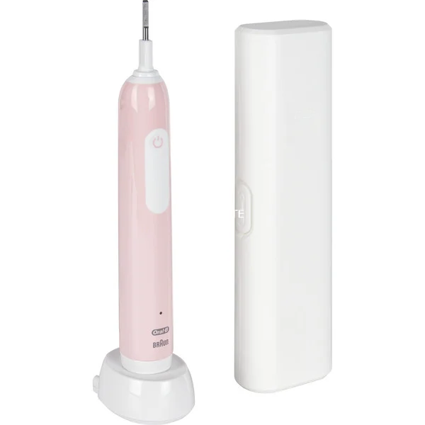 Oral-B Pro 1 Cross Action Pink mit Reiseetui, Elektrische Zahnbürste (pink)