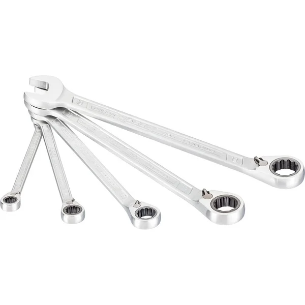 Hazet Knarren Ring-Maulschlüssel-Satz (606/5), 5-teilig, Schraubenschlüssel (mit umschaltbarer Knarrenfunktion)