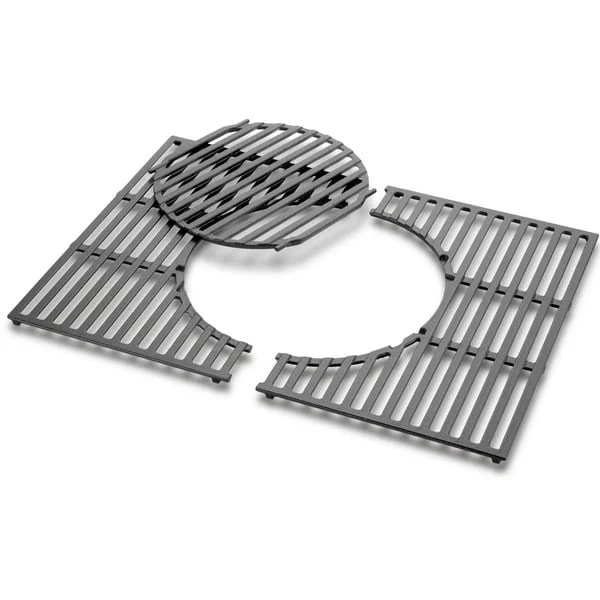 Weber Gourmet BBQ System Grillrost-Einsatz 8847, für Spirit 300 (schwarz, 3-teilig, Gusseisen)