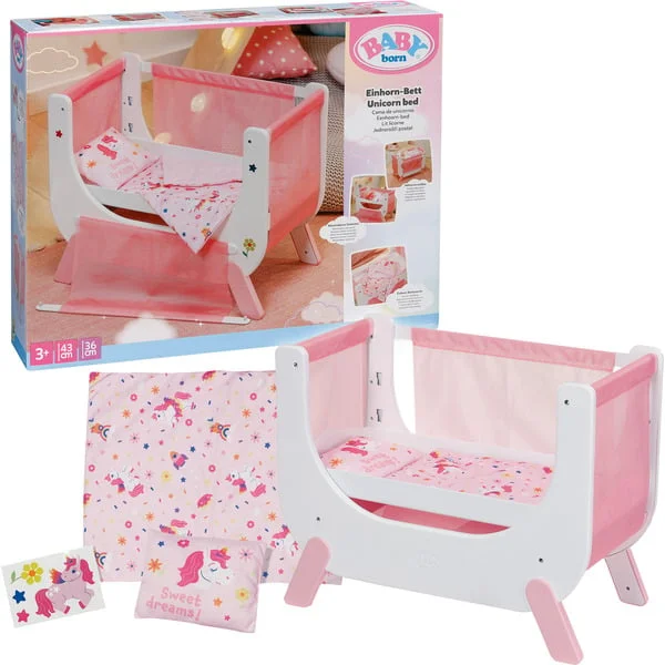 ZAPF Creation BABY born Beistellbett Einhorn, Puppenzubehör