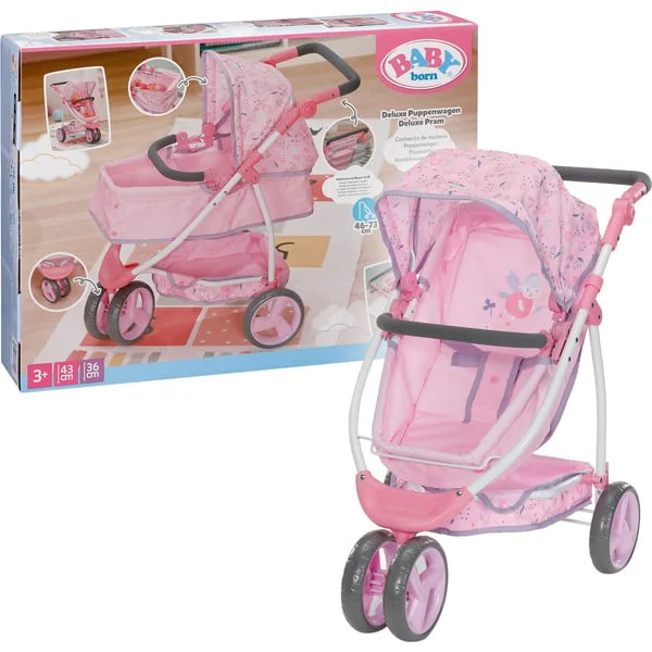 ZAPF Creation BABY born Deluxe Puppenwagen Blumen