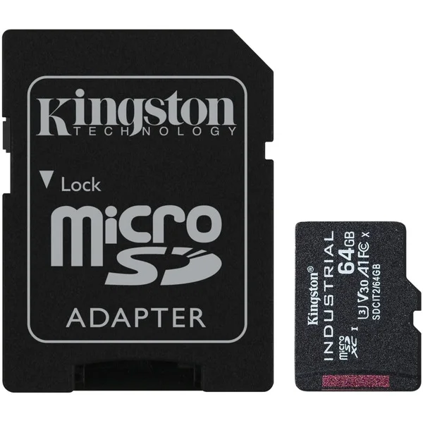 Kingston Industrial 64 GB microSDHC, Speicherkarte (schwarz, UHS-I U3, Class 10, V30, A1)