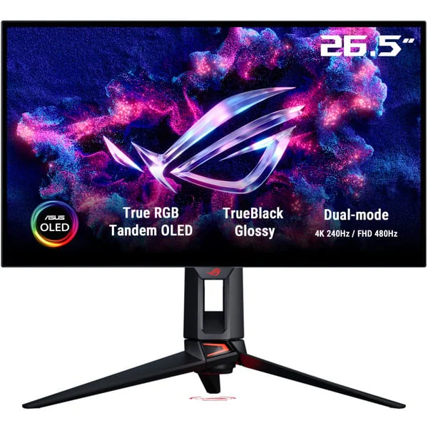 ASUS ROG Swift OLED PG27UCWM, Gaming-Monitor (67.3 cm (26.5 Zoll), schwarz, UltraHD/4K, Dual Mode, USB-C, DP, HDMI, 240Hz Panel)