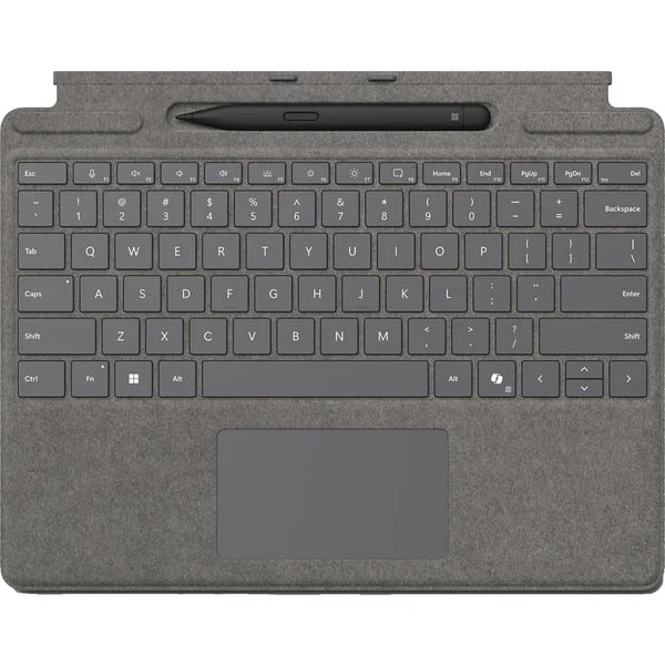 Microsoft Surface Pro Keyboard mit Slim Pen, Tastatur (platin, DE-Layout, für Surface Pro (11. Edition)/10 for Business/9/8)