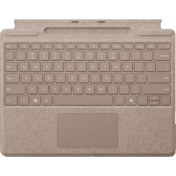 Microsoft Surface Pro Keyboard mit Stiftaufbewahrung, Tastatur (beige, DE-Layout, für Surface Pro (11. Edition)/10 for Business/9/8)