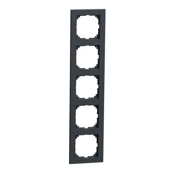 Merten Rahmen fünffach, Typ MEG4050-3614, aus Thermoplast, matt, Schutzart IP20, Breite 90 mm (anthrazit, Retail)