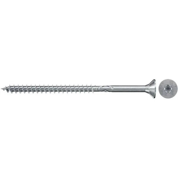 fischer Spanplattenschraube ClassicFast II 6,0x200 Senkkopf TX (100 Stück, mit Teilgewinde, verzinkt)