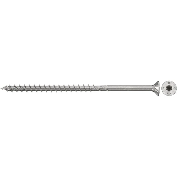 fischer Spanplattenschraube PowerFast II 5,0x80 Senkkopf TX (100 Stück, mit Teilgewinde, Edelstahl A2)