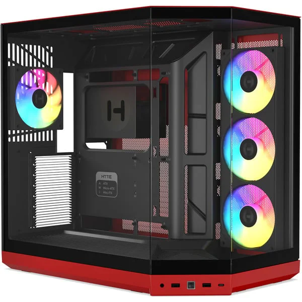 HYTE Y50 Wild Cherry, Tower-Gehäuse (rot, Tempered Glass x 3)
